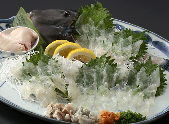 カワハギの活き造りの画像