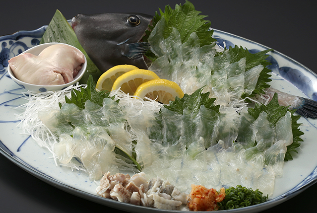 カワハギの活き造りの画像